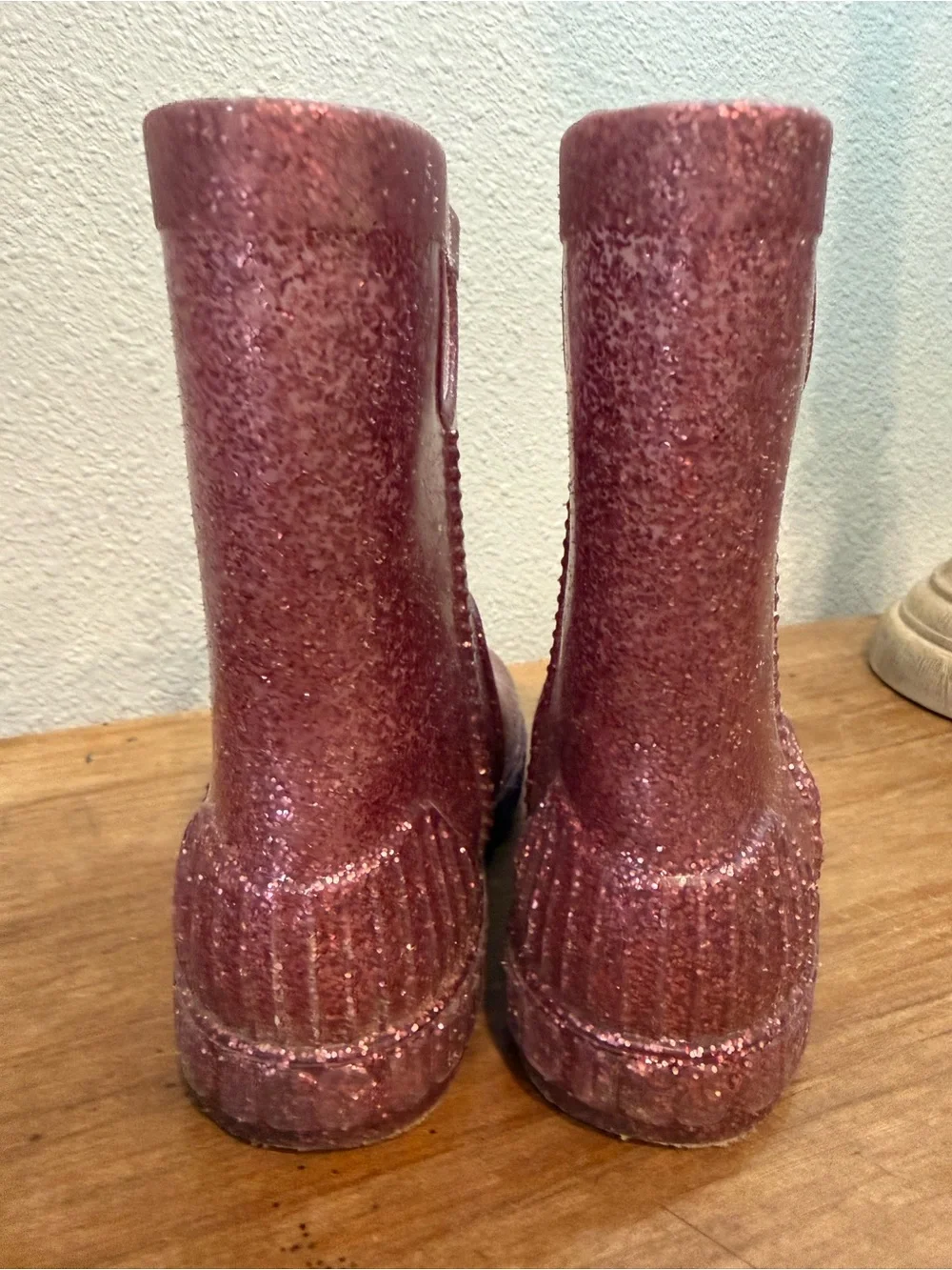 UGG Kids Classic Clear Mini II Glitter Rain Boots Pink Toddler Size 11